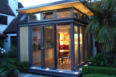 Inspiration for a small contemporary house exterior in West Midlands.