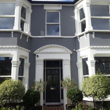 Heritage Rose Sash Windows in a Grey house in London