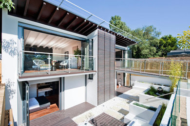 Contemporary two floor house exterior in London.