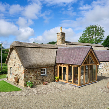 Oak framed thatched roof cottage