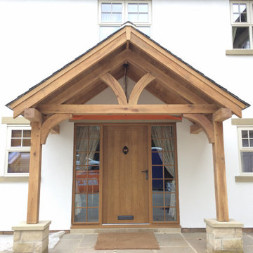 Oak Porch on Rendered House in Harrogate