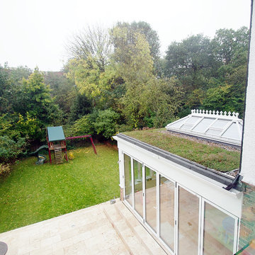 Orangery extension green roof and lantern