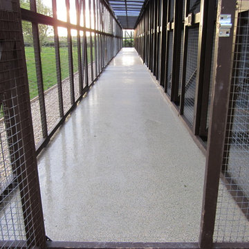Polyaspartic Flake System installed at Hereford Cattery Resin Floors Newcastle