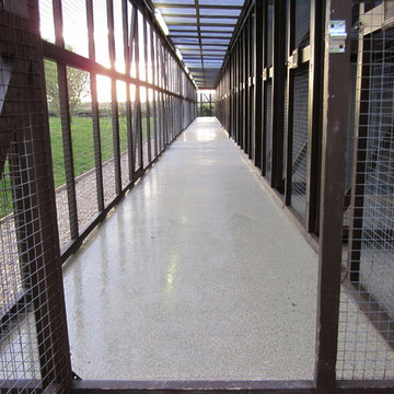 Polyaspartic Flake System installed at Hereford Cattery Resin Floors North East