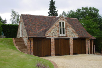 Design ideas for a small and red classic two floor brick house exterior in Oxfordshire.