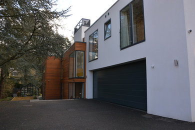 Inspiration for a medium sized contemporary house exterior in Wiltshire.