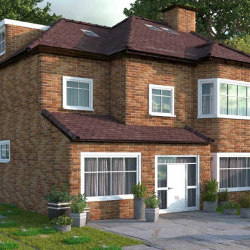 Single storey front extension with new front porch and two storey rear extension