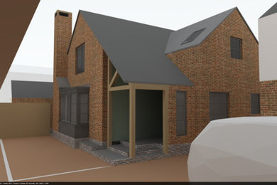 Design ideas for a contemporary house exterior in Cheshire.