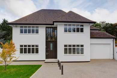 This is an example of an expansive contemporary house exterior in London.
