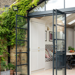 Triple external steel doors with triangular fix
