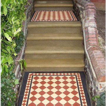 Victorian Style Pathway with Geometric Floor Tiles