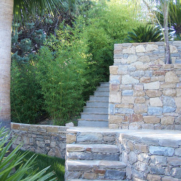 Bambou et escalier en pierre