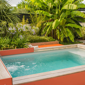 Création d'un jardin exotique avec micro piscine