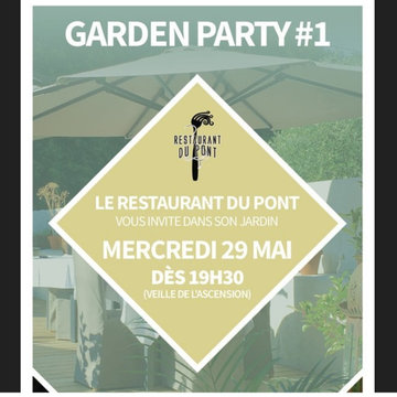 Invitation GardenParty dans le jardin-terrasse du Restaurant Le Pont