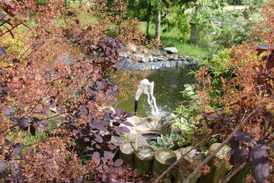 Inspiration pour un jardin rustique avec un bassin.