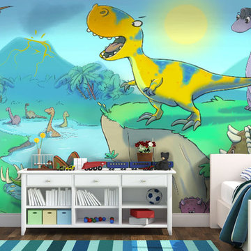 Kids dinosaur theme bedroom