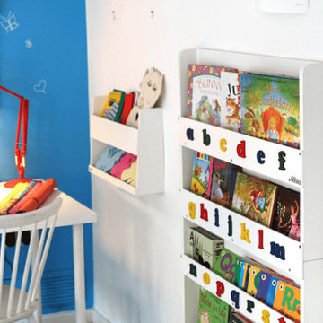 Tidy Books Children's Bookcase White with alphabet