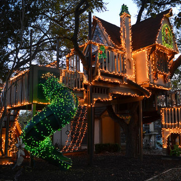A Magical Tree House Lights Up for Christmas