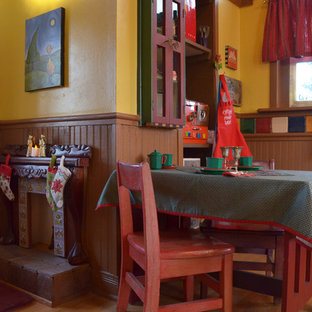 Example of an eclectic playroom design in Dallas with yellow walls