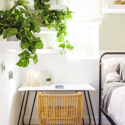 Inspiration for a coastal girl light wood floor and beige floor kids' room remodel in San Diego with multicolored walls