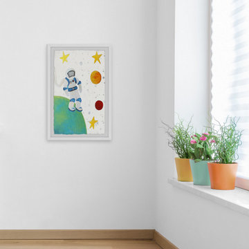 "Astronaut Escapade" Framed Painting Print