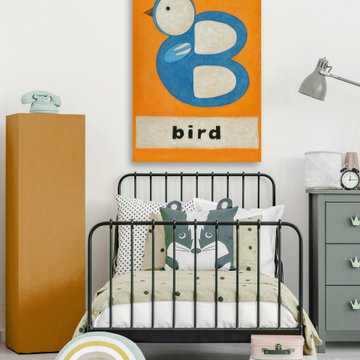 "B Is for Bird" Painting Print on Wrapped Canvas