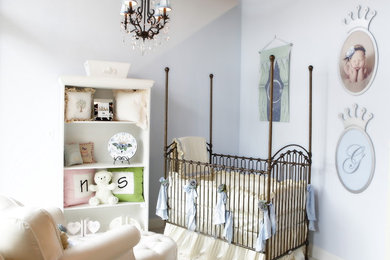 Baby Blue and Ivory Gendar Neutral Baby Nursery