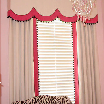 Banded valance and drapery