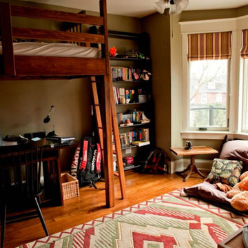 Bedroom, Window Trim, Hardwood Floors