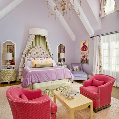 Inspiration for a timeless girl kids' room remodel in Dallas with purple walls