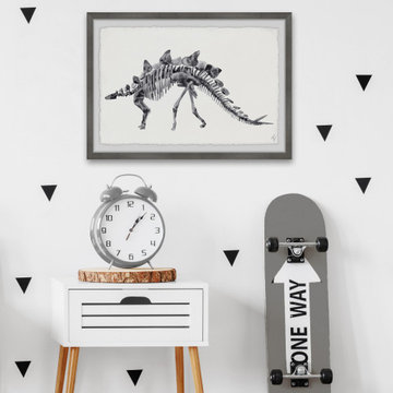 "Big Stegosaurus Skeleton" Framed Painting Print