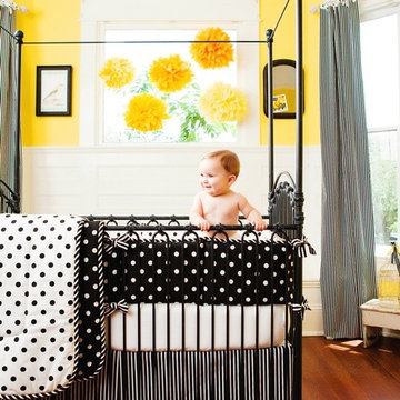 Black and White Dots and Stripes Crib Bedding Collection by Carousel Designs