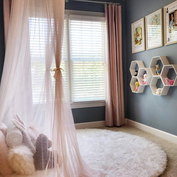 Blue and pink girl's bedroom