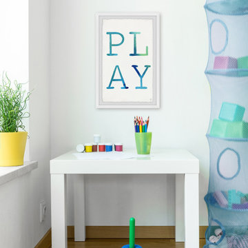 "Blue Play" Framed Painting Print