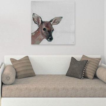 "Bonjour Fawn II" Painting Print on Wrapped Canvas