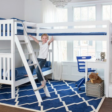 Boys Corner Loft Bed with Stairs
