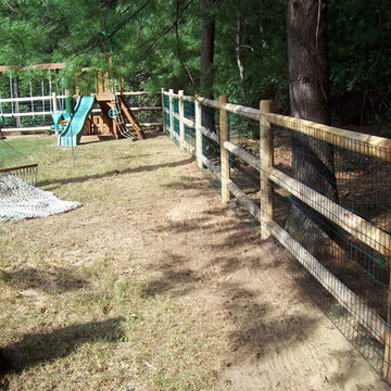 Cedar Post and Rail with Welded Wire