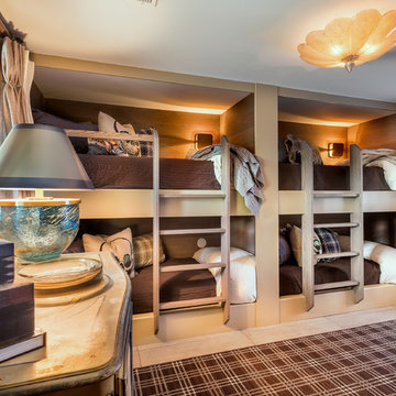 Children's room with custom bunk beds to accommodate guests