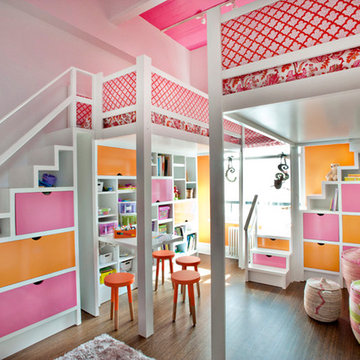 Colorful Family Loft Interior Design & Renovation Kids Room, Brooklyn