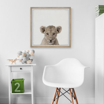 "Cub in White" Framed Painting Print