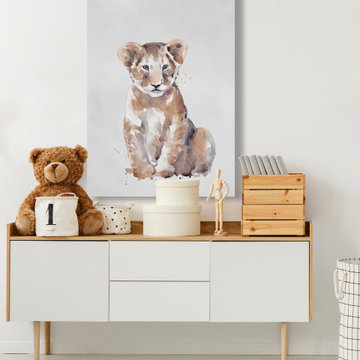 "Cuddly Baby Cub" Painting Print on Wrapped Canvas
