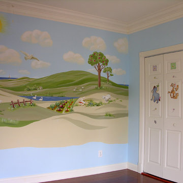 Custom mural for the baby boy room. Farm theme.