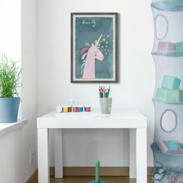 "Dream Big Unicorn" Framed Painting Print