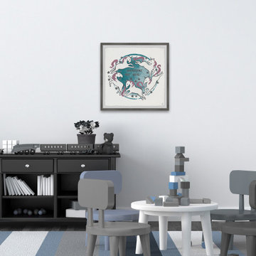 "Dreaming Big Unicorn" Framed Painting Print