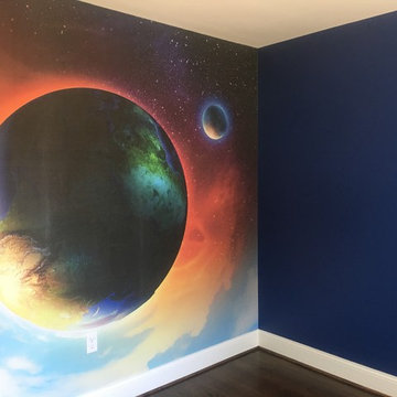 Earthly mural for boy's bedroom