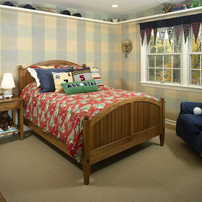 Inspiration for an eclectic gender-neutral carpeted kids' room remodel in Newark