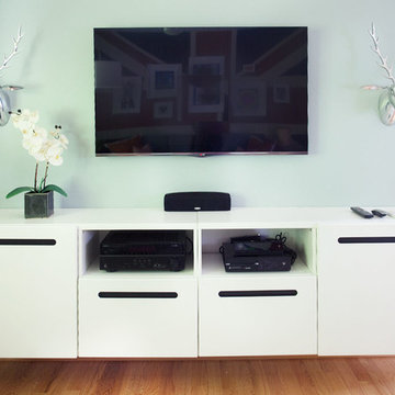 entertainment center in play room