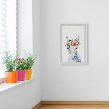 "Floral Crowned Horse" Framed Painting Print