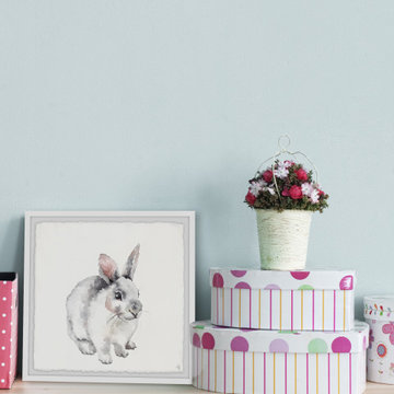 "Fluffy Little Bunny" Framed Painting Print