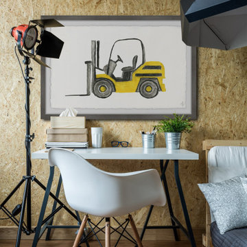 "Forklift Truck" Framed Painting Print